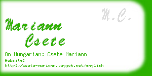 mariann csete business card